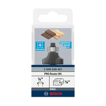 PRO Router Bit Rounding Over, R 1/4?, Shank 1/4?
 R1 6,3 mm, D 25,4 mm, L 13,2 mm, G 54 mm - image 02