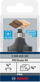 PRO Router Bit Rounding Over, R 3/8?, Shank 1/4?
R1 9,5 mm, D 31,8 mm, L 16,2 mm, G 57 mm-2