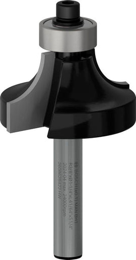 PRO Router Bit Rounding Over, R 3/8?, Shank 1/4?
R1 9,5 mm, D 31,8 mm, L 16,2 mm, G 57 mm