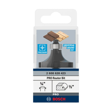 PRO Router Bit Rounding Over, R 1/2?, Shank 1/4?
, R1 12,7 mm, D 38,1 mm, L 18,6 mm, G 60 mm - image 02