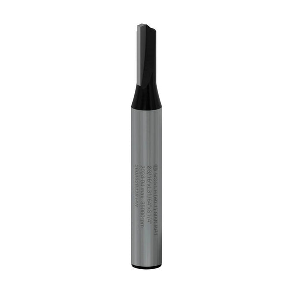PRO Router Straight Bit, One Flute, Ø 3/16? x L 31/64?, Shank 1/4? D1 4,8 mm, L 12,7 mm, G 51 mm - image 01