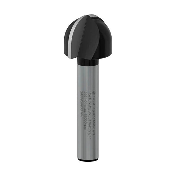 PRO Router Bit Core Box, R 5/16?, Shank 1/4?
 R1 8 mm, D 15,9 mm, L 12,3 mm, G 45 mm - image 01