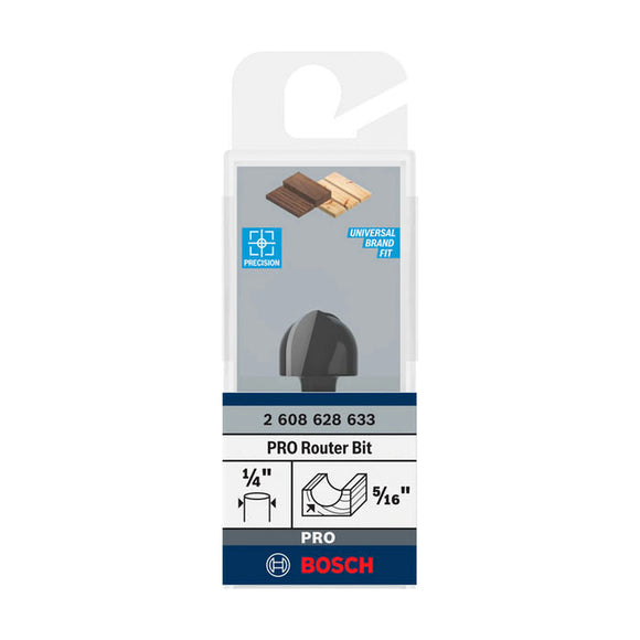 PRO Router Bit Core Box, R 5/16?, Shank 1/4?
 R1 8 mm, D 15,9 mm, L 12,3 mm, G 45 mm - image 02