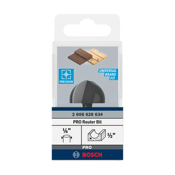 PRO Router Bit Core Box, R 1/2?, Shank 1/4?
 R1 12,7 mm, D 25,4 mm, L 15,6 mm, G 49 mm - image 02