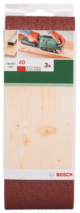 Sanding bel red quality for belt sanders, 75 x 457 mm, 40, 3 pc - 0