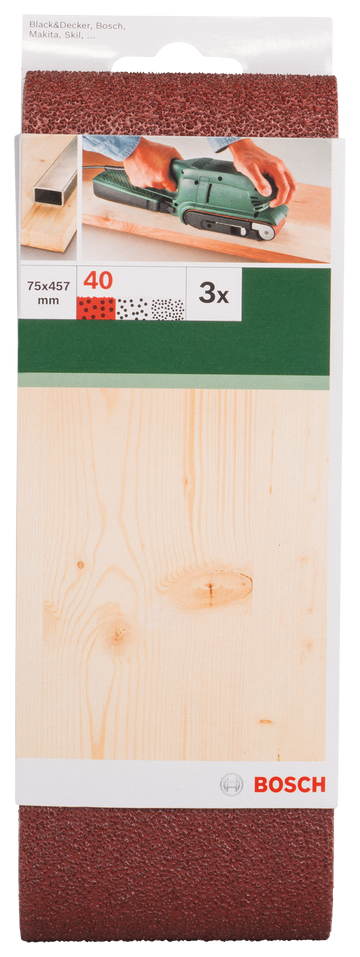 Sanding bel red quality for belt sanders, 75 x 457 mm, 40, 3 pc - 0