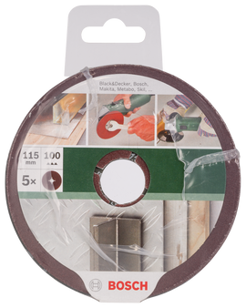 Bosch fibre sanding disc set for angle grinders, aluminium oxide 115 mm, 100, 5 pc - 0