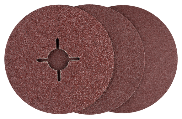Bosch fibre sanding disc set for angle grinders, aluminium oxide 36 - 100, 12 pc