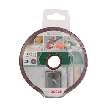 Bosch fibre sanding disc set for angle grinders, aluminium oxide 36 - 100, 12 pc - image 02