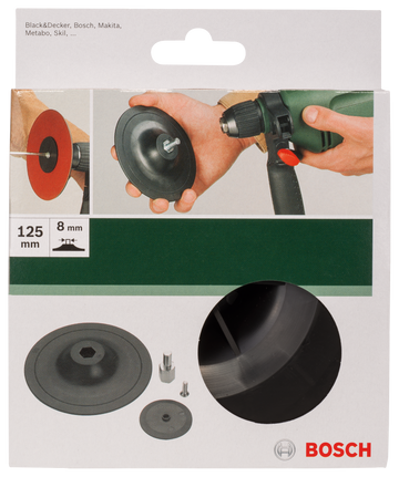 Sanding pad for drills, clamping system, 125 mm - 0