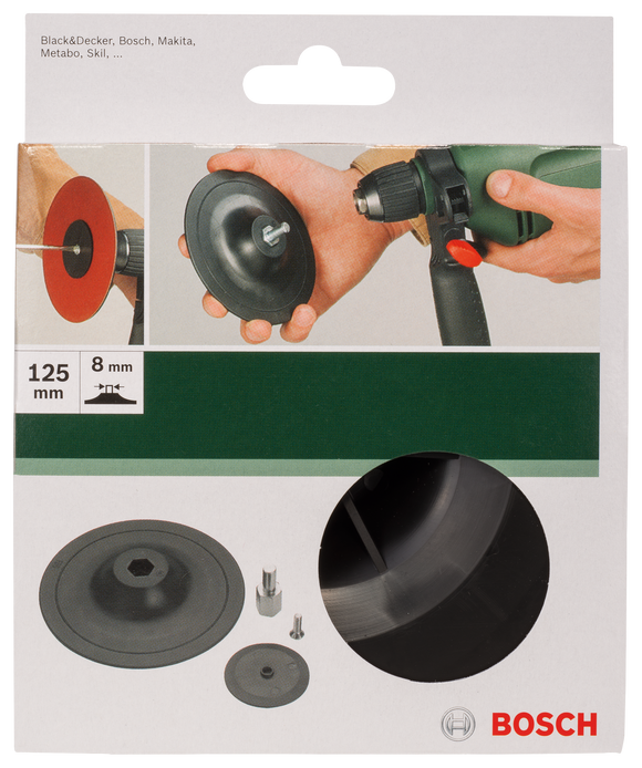 Sanding pad for drills, clamping system, 125 mm
