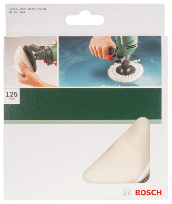 Lambswool bonnet for drill clamped, 125 mm