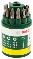 Bosch 10pc Screwdriver set PH, PZ, Slotted-1
