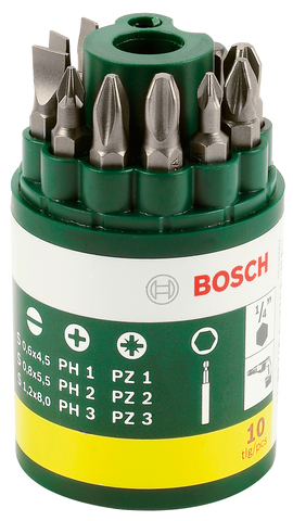 Bosch 10pc Screwdriver set PH, PZ, Slotted
