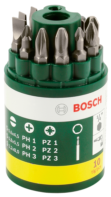 Bosch 10pc Screwdriver set PH, PZ, Slotted