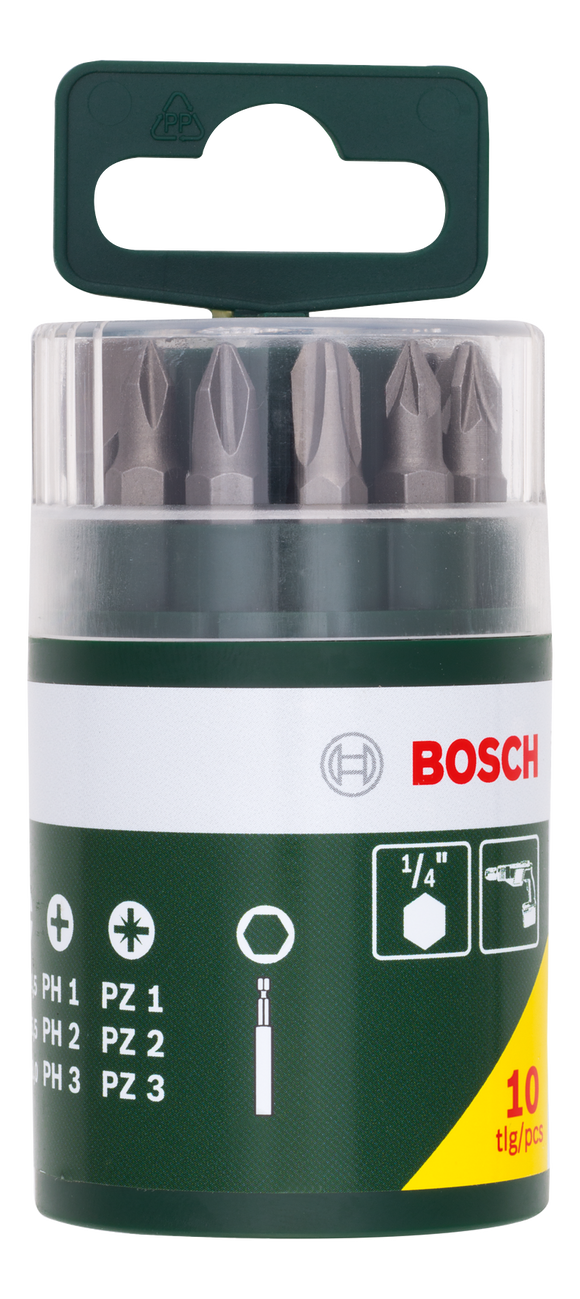 Bosch 10pc Screwdriver set PH, PZ, Slotted