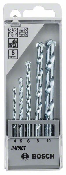 Bosch 5-piece CYL-1 masonry drill bit set 4/5/6/8/10 mm