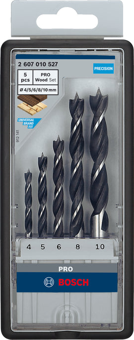 PRO Wood Brad Point Drill Bit Set, 5 pcs
 4/5/6/8/10 mm - 0