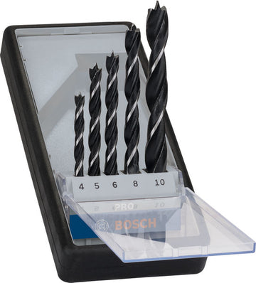PRO Wood Brad Point Drill Bit Set, 5 pcs
 4/5/6/8/10 mm
