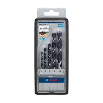 PRO Wood Brad Point Drill Bit Set, 5 pcs
 4/5/6/8/10 mm - image 02
