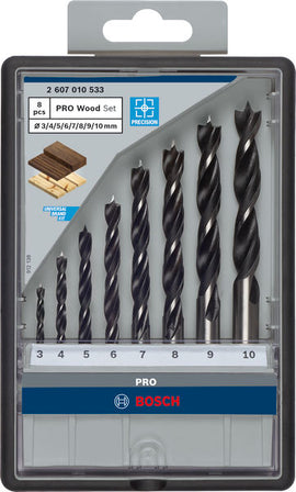 PRO Wood Brad Point Drill Bit Set, 8 pcs
 3/4/5/6/7/8/9/10 mm - 0