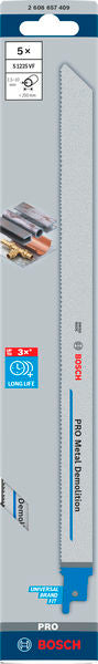 PRO Metal Demolition S1225VF Blade, 1.25 x 19 x 300 mm, 5 pcs - 0