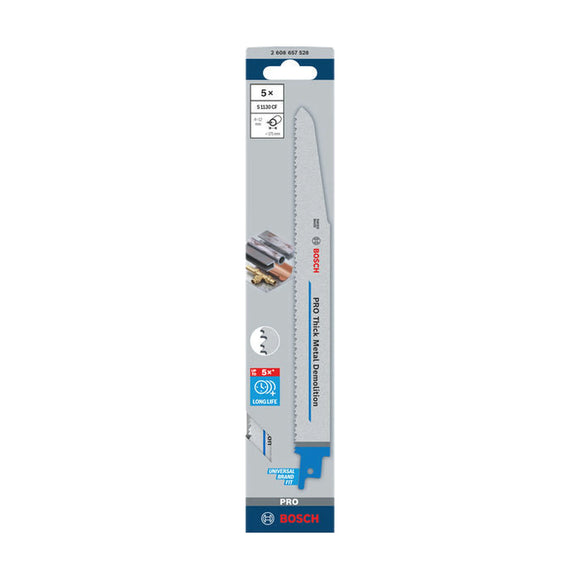 PRO Thick Metal Demolition S1130CF Blade, 1.6 x 22 x 225 mm, 5 pcs - image 02