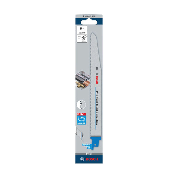 PRO Thick Metal Demolition S1130CF Blade, 1.6 x 22 x 225 mm, 5 pcs - image 02