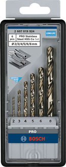 PRO Stainless Steel HSS-Co Twist Drill Bit Set 2-8 mm, 6 pc-2