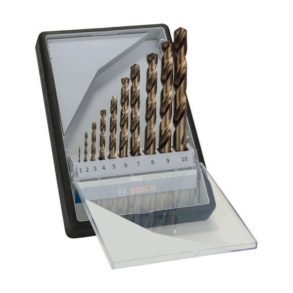 PRO Stainless Steel HSS-Co Twist Drill Bit Set, 10 pcs
, 1-10 mm - image 01