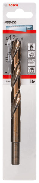 Metal drill bits HSS-Co, DIN 338
 12,0 x 101 x 151 mm - 0