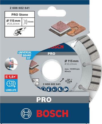 Bosch PRO Stone Diamond Disc, 115 x 22.23 x 2.2 mm - 0