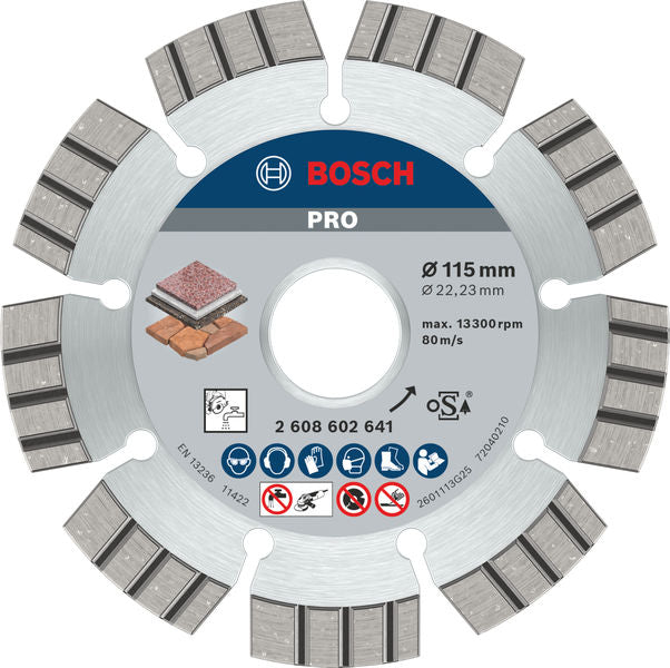 Bosch PRO Stone Diamond Disc, 115 x 22.23 x 2.2 mm