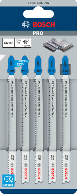 PRO Metal Pipes and Profiles T321BF Jigsaw Blade, 132 mm, 5 pcs - 0