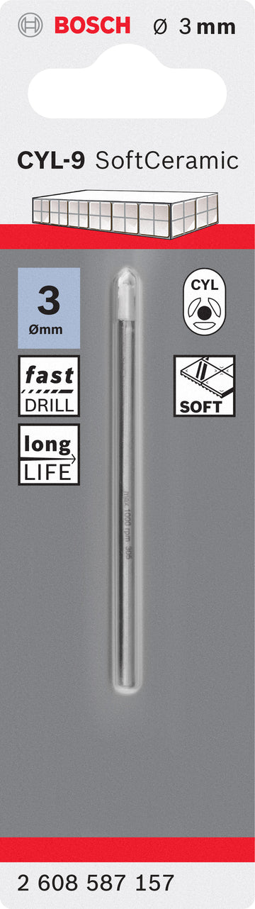 CYL-9 Tile drill bit Ceramic 3 x 70 mm - 0