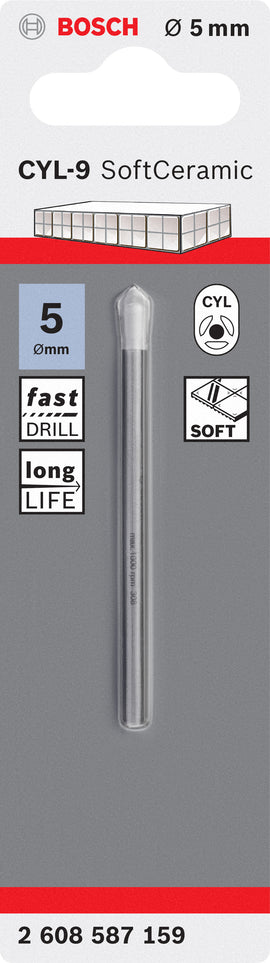 CYL-9 Tile drill bit Ceramic 5 x 70 mm - 0