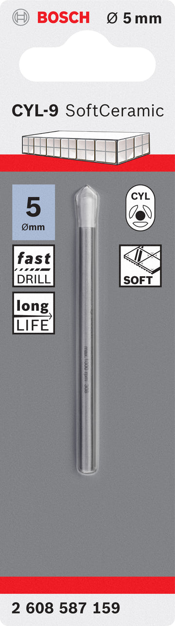 CYL-9 Tile drill bit Ceramic 5 x 70 mm - 0