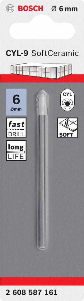 CYL-9 Tile drill bit Ceramic 6 x 80 mm - 0