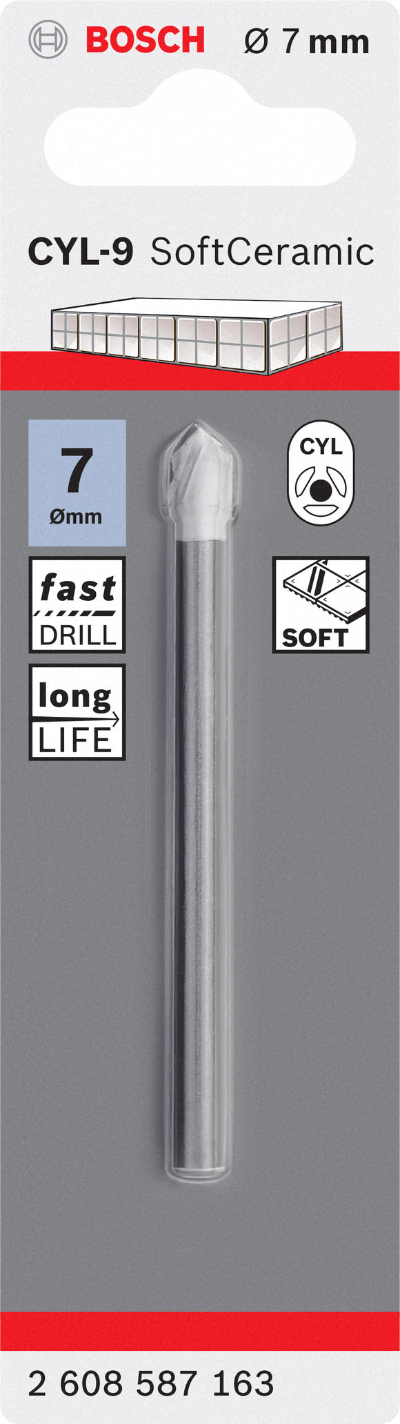 CYL-9 Tile drill bit Ceramic 7 x 80 mm
