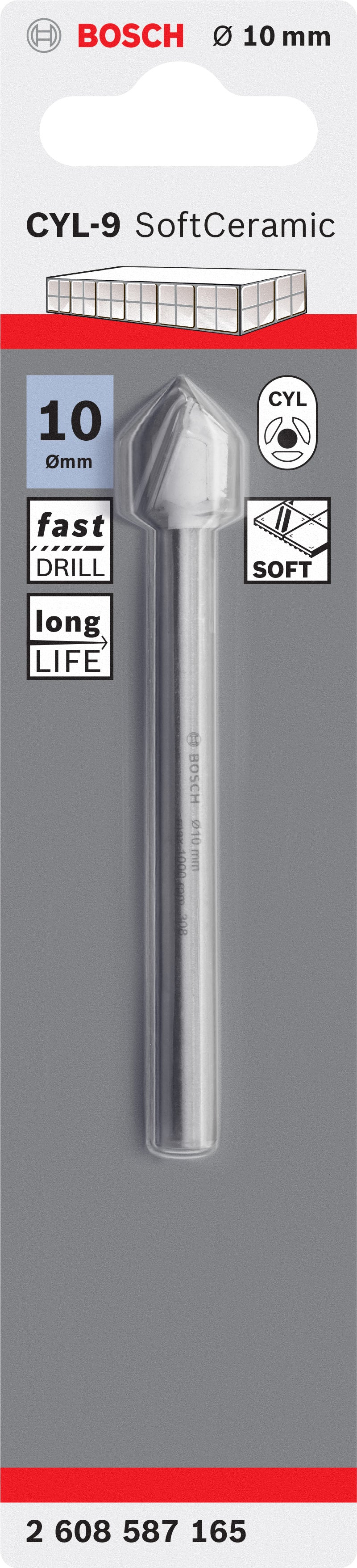 CYL-9 Tile drill bit Ceramic 10 x 90 mm - 0