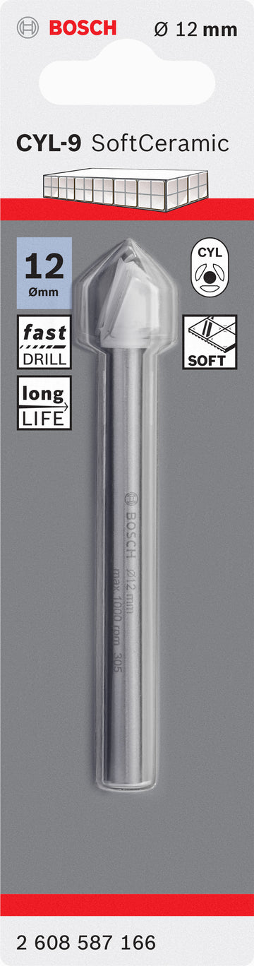 CYL-9 Tile drill bit Ceramic 12 x 90 mm - 0