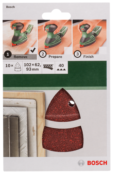 For multi-sanders, 102 x 62/93 mm, 40, 10pc - 0