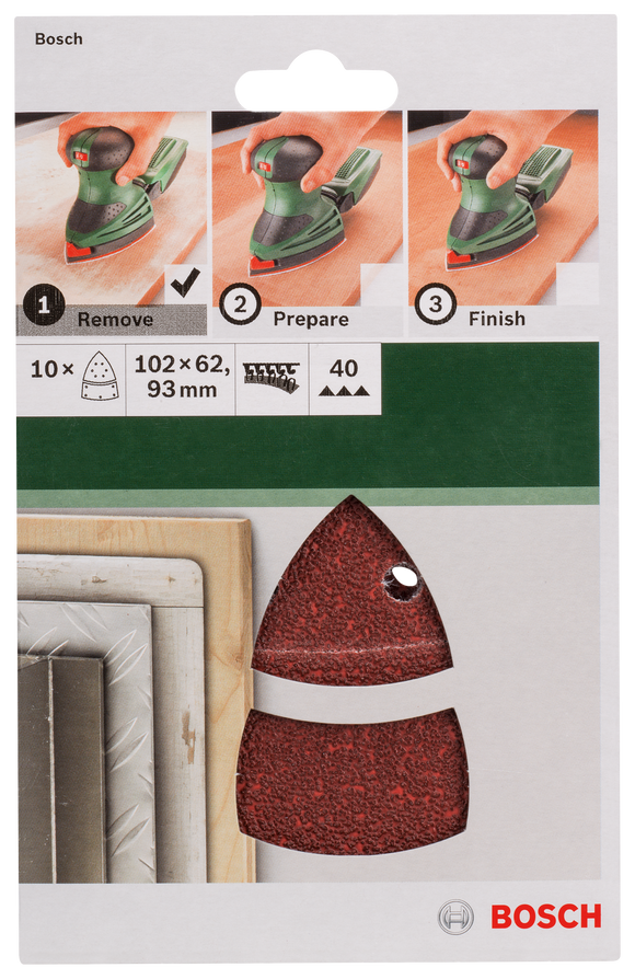For multi-sanders, 102 x 62/93 mm, 40, 10pc