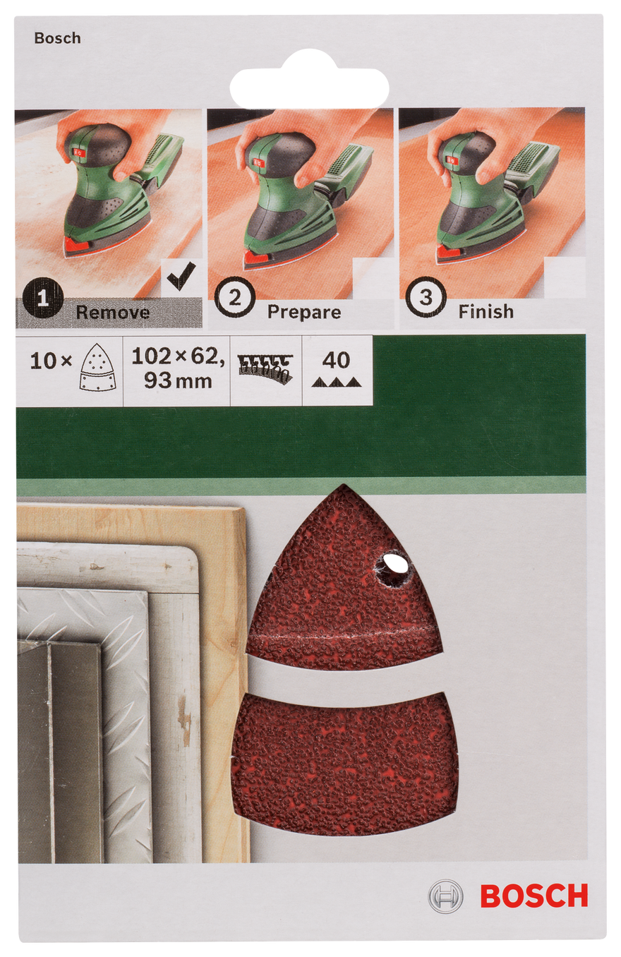 For multi-sanders, 102 x 62/93 mm, 40, 10pc - 0
