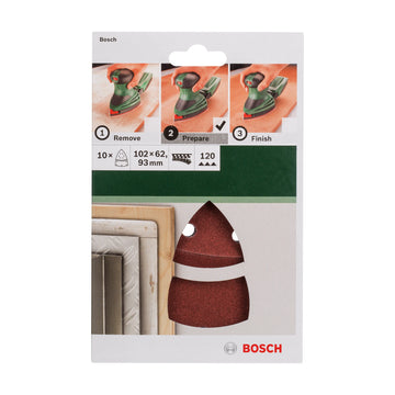 Bosch sanding sheet set for multi-sanders 102 x 62/93 mm, 120, 10 pc - image 02
