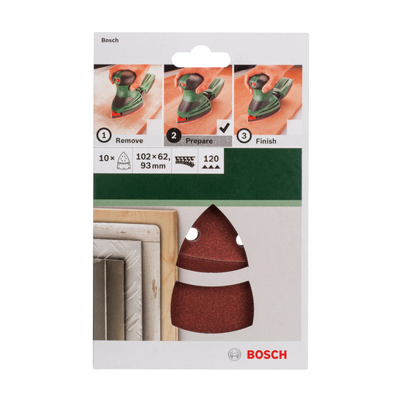 Bosch sanding sheet set for multi-sanders 102 x 62/93 mm, 120, 10 pc - image 02