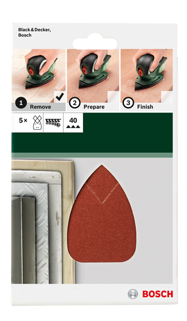 Bosch sanding sheet set for multi-sanders 95 x 135 mm, 40, 5 pc - 0