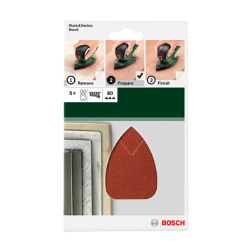 Bosch sanding sheet set for multi-sanders, 95 x 135 mm, 80, 5 pc - image 02