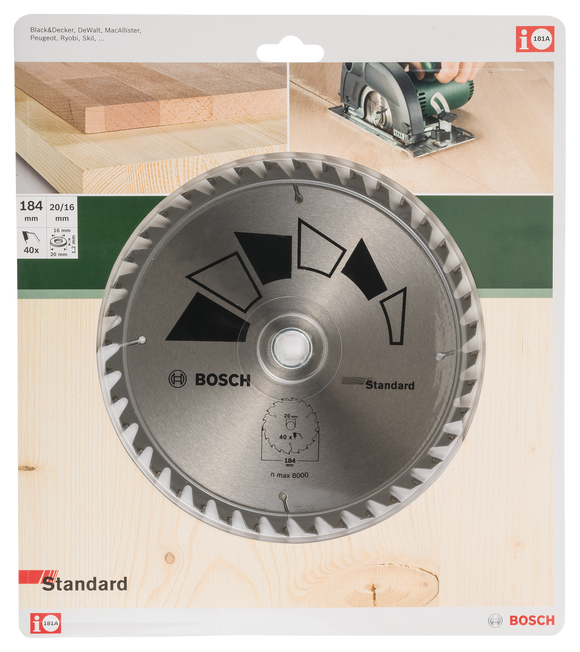 Bosch Circular saw blade STANDARD 184 x 20, 40