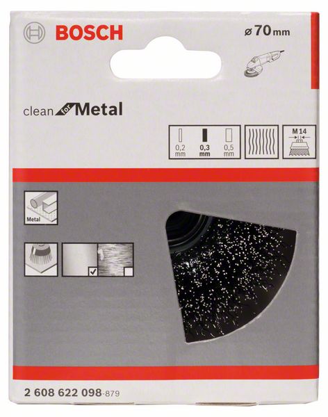 PRO Metal clean Cup Brush, 70 x 0.3 mm, Thread